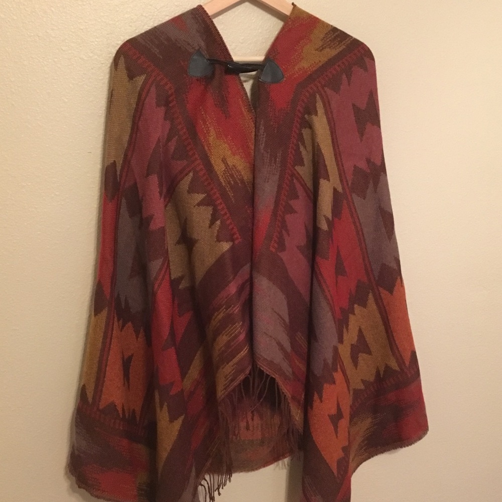 NWOT Hooded Poncho